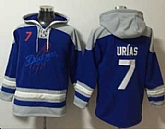 Los Angeles Dodgers #7 Julio Urias Blue Ageless Must Have Lace Up Pullover Hoodie,baseball caps,new era cap wholesale,wholesale hats